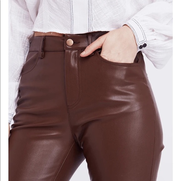 Free People Brown Vegan Leather Pants - Picture 4 of 4